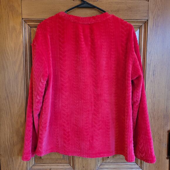 Joyspun Soft Living the Dream Long Sleeve Warm Fuzzy Pajama Top Pocket Size Med - Picture 2 of 7